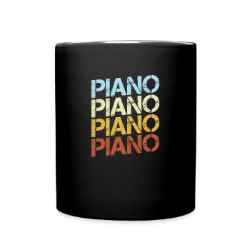 Klavier Retro - Tasse einfarbig - Schwarz - Vorne