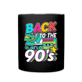 Back to the 90s Roller Girl Party - Tasse einfarbig - Schwarz - Vorne