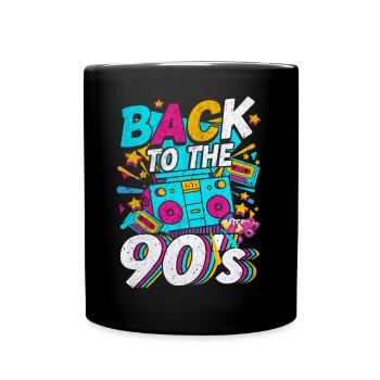 90er Jahre Mottoparty Back to the 90's Girl - Tasse einfarbig - Schwarz - Vorne