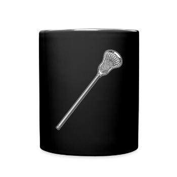 Lacrosse Stick Drawing - Full Colour Mug - black - Front
