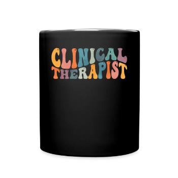 Groovy Clinical Therapist Consultant Psychologist - Full Colour Mug - black - Front