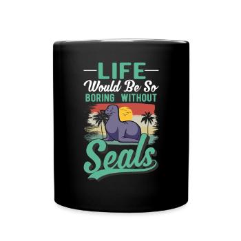 Seal Gift Seal Sea Lion - Full Colour Mug - black - Front