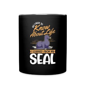 Cadeau de phoque Phoque Lion de mer - Mug uni - noir - Devant