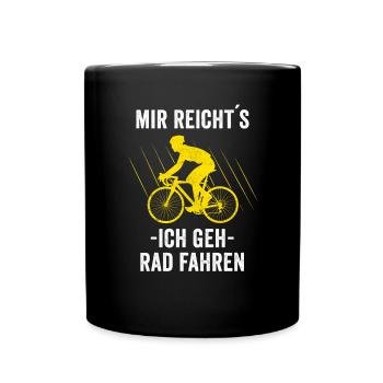Mir Reicht's Rad fahren Mountainbike Fahrrad MTB - Tasse einfarbig - Schwarz - Vorne