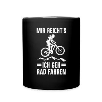 Mir Reicht's Rad fahren Mountainbike Fahrrad MTB - Tasse einfarbig - Schwarz - Vorne