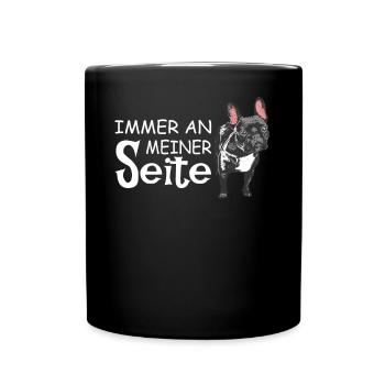 Hund Bulldogge Hundebesitzer Gechenkidee - Tasse einfarbig - Schwarz - Vorne