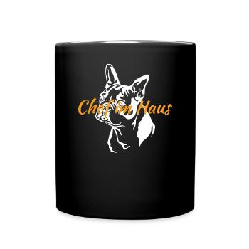 Hund Bulldogge Hundebesitzer Gechenkidee - Tasse einfarbig - Schwarz - Vorne