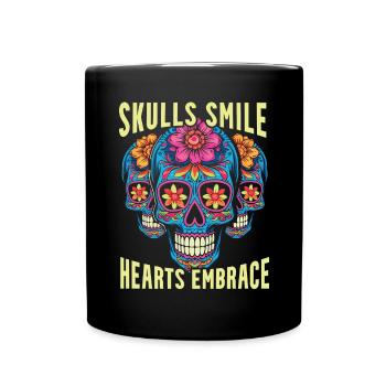 Dia de los Muertos Sugar Skull Mexikanischer Feiertag - Tasse einfarbig - Schwarz - Vorne