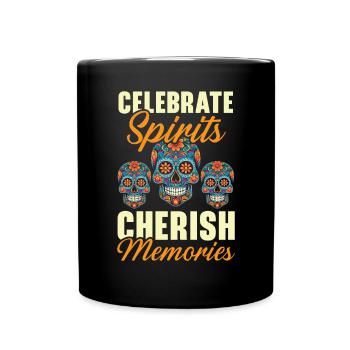 Dia de los Muertos Sugar Skull Mexikanischer Feiertag - Tasse einfarbig - Schwarz - Vorne