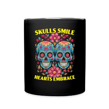 Dia de los Muertos Sugar Skull Mexikanischer Feiertag - Tasse einfarbig - Schwarz - Vorne