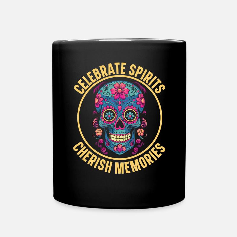Dia de los Muertos Sugar Skull Mexikanischer Feiertag - Tasse einfarbig - Schwarz
