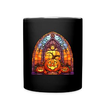 Halloween Stained Glass Stained Glass - Full Colour Mug - black - Front
