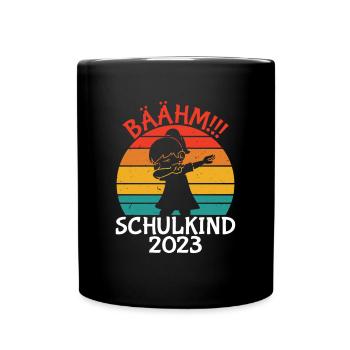 Schulkind 2023 Einschulung - Tasse einfarbig - Schwarz - Vorne