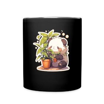 Panda Pandas Panda baby Pandabär Panda - Tasse einfarbig - Schwarz - Vorne