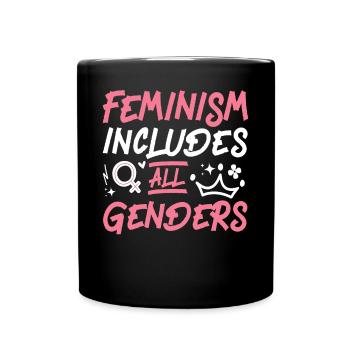 Feminist Feminism Includes All - Full Colour Mug - black - Front