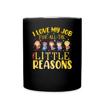 J’aime mon travail pour toutes les petites raisons - Mug uni - noir - Devant