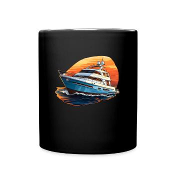 Yacht boat - Full Colour Mug - black - Front