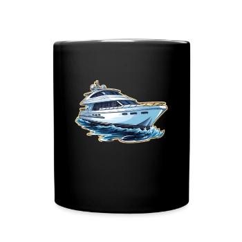Yacht Motorboat - Full Colour Mug - black - Front