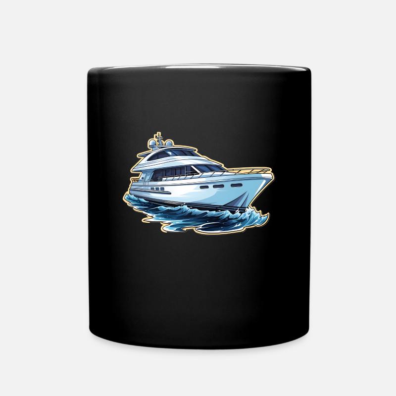 Yacht Motorboot - Tasse einfarbig - Schwarz