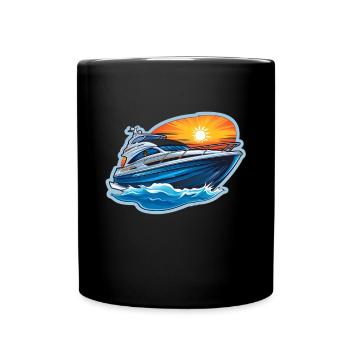 Yacht boat - Mug uni - noir - Devant