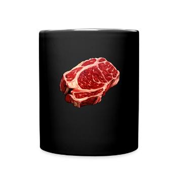 Steak Frisches Fleisch - Tasse einfarbig - Schwarz - Vorne