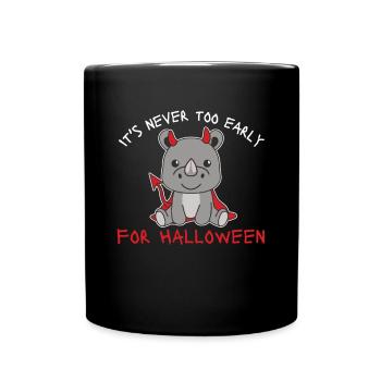 Rhinocéros il n’est jamais trop tôt pour les diables d’Halloween - Mug uni - noir - Devant