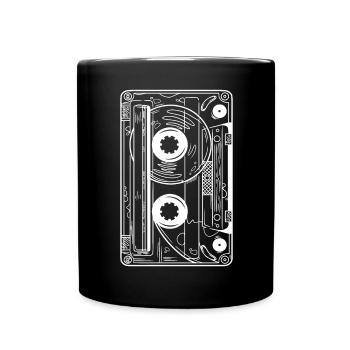 Kassette 90er Party 80er Jahre Retro Musik Tape - Tasse einfarbig - Schwarz - Vorne