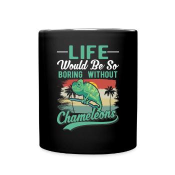 Caméléon Cadeau Caméléon - Mug uni - noir - Devant
