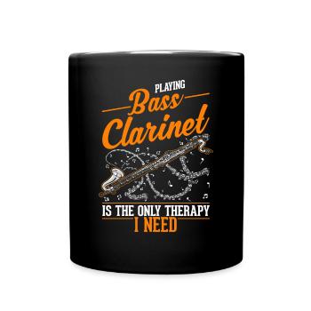 Clarinette basse Thérapie Clarinettiste basse - Mug uni - noir - Devant