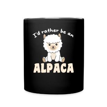 Je préfère être un alpaga - un alpaga mignon - Mug uni - noir - Devant