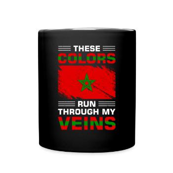 Drapeau des Etats-Unis Amérique Maroc Drapeau Maroc Marocain - Mug uni - noir - Devant