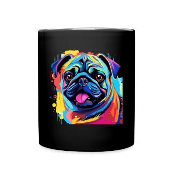 Pop Art Colorful Pug Dog Breed Pet - graphic - Full Colour Mug - black - Front