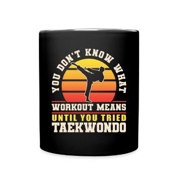 TKD Korean Martial Arts Tae Kwon - Tasse einfarbig - Schwarz - Vorne