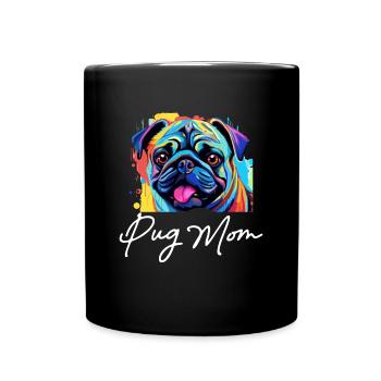 Pug Dog Breed Pet - Pug Mom - Tasse einfarbig - Schwarz - Vorne
