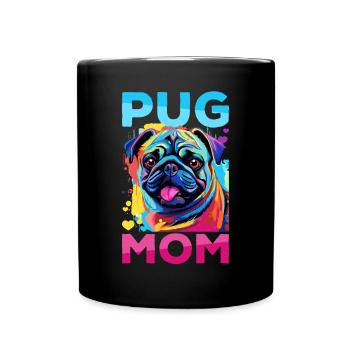 Pug Dog Breed Pet - Pug Mom - Tasse einfarbig - Schwarz - Vorne