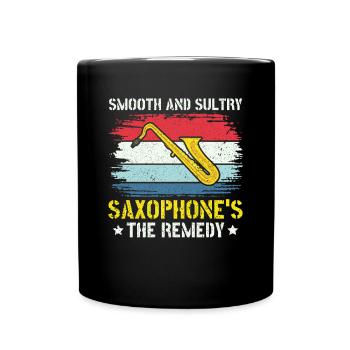 Smooth & Sultry Saxophone's the Remedy - Jazz - Full Colour Mug - black - Front
