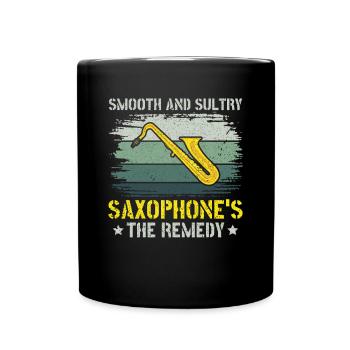 Smooth & Sultry Saxophone's the Remedy - Jazz - Full Colour Mug - black - Front