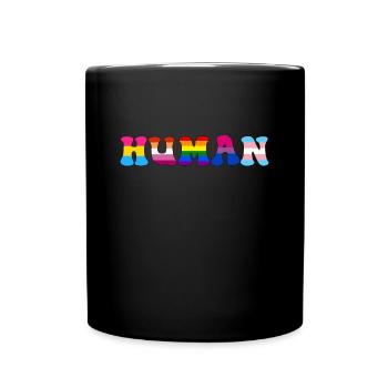 Drapeau LGBT humain Fierté gay lesbienne transgenre - Mug uni - noir - Devant