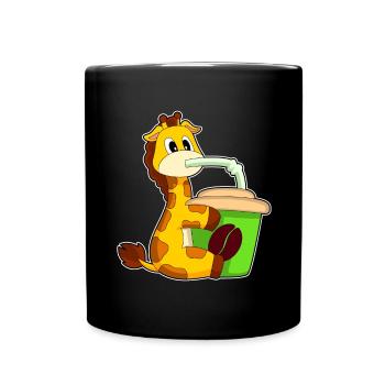 Giraffe Coffee to go Becher - Tasse einfarbig - Schwarz - Vorne