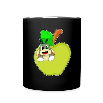 Pomme chenille - Mug uni - noir - Devant