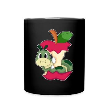 Pomme chenille - Mug uni - noir - Devant