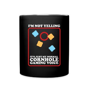 Cornhole Player Bean Bag Blind Hole Gift - Mug uni - noir - Devant