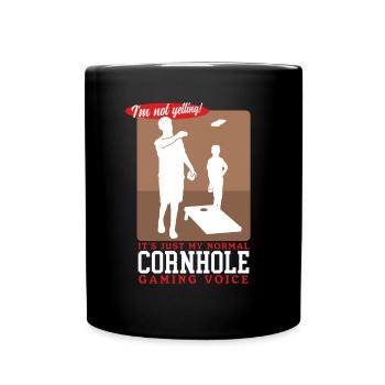 Joueur de cornhole | Blind Hole Bean Bag Cadeau - Mug uni - noir - Devant