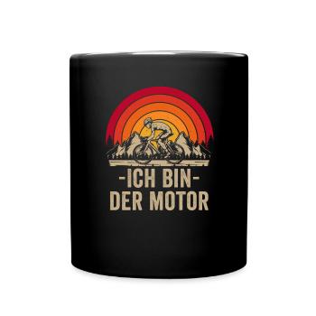 Ich Bin Der Motor Fahrrad Radfahrer Mountainbike - Tasse einfarbig - Schwarz - Vorne
