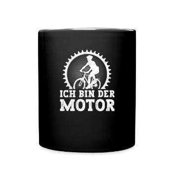 Ich Bin Der Motor Fahrrad Radfahrer Mountainbike - Tasse einfarbig - Schwarz - Vorne