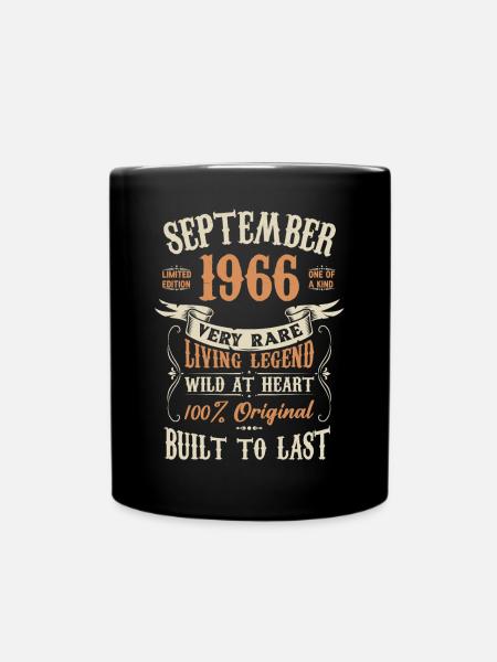 September 1966 Geburtstagsgeschenk - Tasse einfarbig - Schwarz