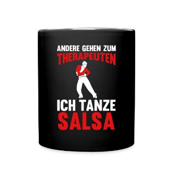 Salsa Tanz Tänzer - Tasse einfarbig - Schwarz - Vorne