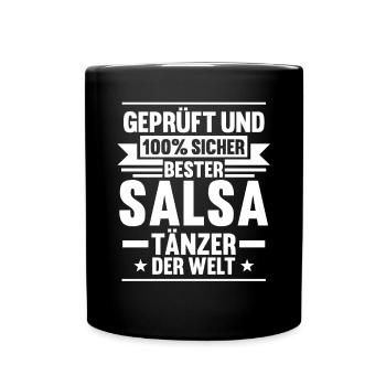 Salsa Tanz Tänzer - Tasse einfarbig - Schwarz - Vorne