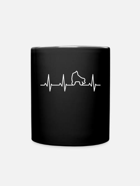 Roller skating heartbeat - Full Colour Mug - black