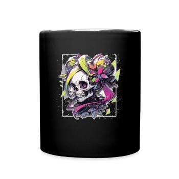 Skull Skull Skull Skeleton Bone - Full Colour Mug - black - Front